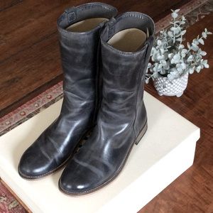 New in box Ivylee Copenhagen Simone mid-calf boots gray 7.5 leather 10” shaft